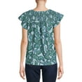 thumbnail image 3 of Time and Tru Women's Flutter Sleeve Top, 3 of 5