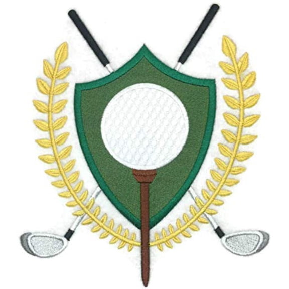 Golf Crest Embroidered Iron on/Sew patch [6.61" X 7.79"]