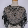 thumbnail image 5 of Weikingp Scarf for Women, Lace Tassel Wrap Scarf Floral Women Scarf Sheer Shawl Scarf, Black, 5 of 5