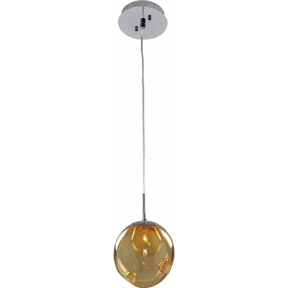 Handblown Meteor Pendant Light | Chrome Finish