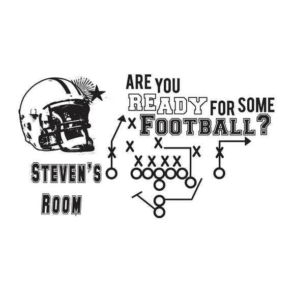 Holiday Gift Boys Are you ready for some Football Active Sports Wall Decal Decoration Active Football Lovers Boys Room Decor Art Lasts Years and Easily Removable - Size: 23 in x 14 in