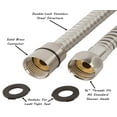 thumbnail image 2 of Aqua Elegante Flexible Shower Hose for Handheld Shower Heads - Brushed Nickel, 2 of 6