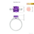 thumbnail image 4 of ANGARA Natural Claw-Set Cushion 3.1 ct Amethyst Solitaire Engagement Ring in 14K White Gold for Women (Size-9mm) | February Birthstone, Anniversary, Jewelry Gift for Women | Natural Amethyst Ring, 4 of 9