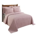 thumbnail image 3 of Better Trends 3-Piece King Bedspread Set 100% Cotton Chenille, Soft & Cozy Stripe Pattern, All-Season Bedding, Machine Washable (Pink) Jullian Collection, 3 of 6