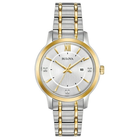 Bulova Women's Diamond Two-Tone Stainless Steel Watch 98P175