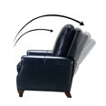 thumbnail image 4 of 14 Karat Home Upholstered Genuine Leather Recliner Chair with Solid Wood Legs, Navy, 4 of 10