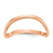 Real 14kt Rose Gold Wave Fashion Thumb Ring Size: 9; for Adults and Teens; for Women and Men