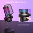 thumbnail image 3 of TONOR TC320 Gaming Mic, USB Microphone with RGB/Gain Control, Mute Touch for Streaming, Podcasts, Recording, Twitch/YouTube/Discord, Condenser Computer PC Mic with Stand on Mac/PS4/PS5/NS, 3 of 9