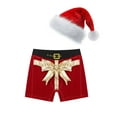 thumbnail image 3 of ZDHOOR Mens Santa Claus Costume Christmas Flannel Boxer Shorts G Red XL, 3 of 6