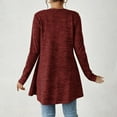 thumbnail image 4 of Womens Long Sleeve Cardigans Lightweight Fleece Tie Front Tunic Tops Comfy Fall Casual Outwear Cardigan Wine, M, 4 of 7
