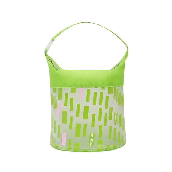 TPU Clear Makeup Storage Bag Large Opening Cosmetic Pouch Toiletry Bag Beach for Green