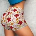 thumbnail image 4 of Honeii fall laef Maple Print Women's Workout Shorts, Gym Shorts for Active Wear, Sports Shorts,Women's Running Shorts,Quick Dry Athletic Shorts-Small, 4 of 8