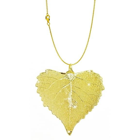 Real Leaf PENDANT with Chain COTTONWOOD Dipped in 24K Yellow Gold Necklace