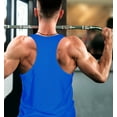 thumbnail image 3 of Men Muscle Bodybuilding Sleeveless Shirt Tank Top Gym Singlet Fitness Sport Vest (Blue, Medium), 3 of 7