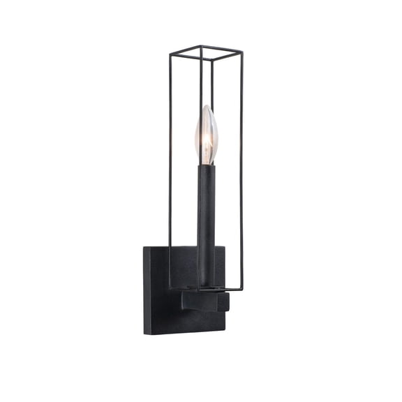 Kalco Lighting Allston 5" 1-light Transitional Metal ADA Sconce in Black Iron