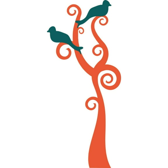 Do It Yourself Wall Decal Sticker 2 Birds On A Tree Kids Bedroom Size: 12 X36"