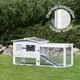 thumbnail image 5 of TRIXIE Weatherproof Outdoor 2-Story Wooden Small Animal Hutch with Large Run & Tray, Gray, 5 of 7