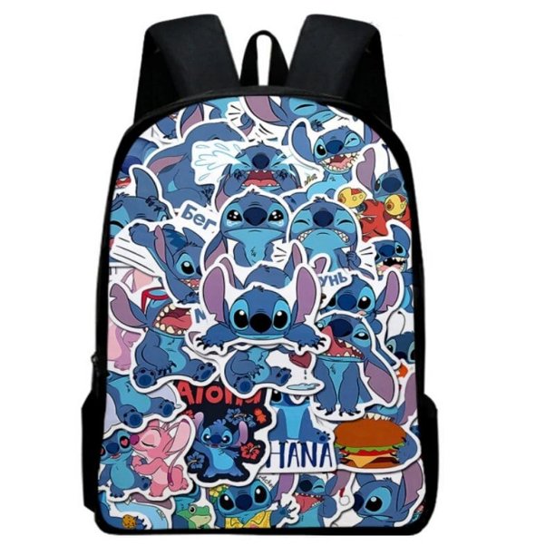 MINISO Disney Stitch Primary and Middle School Students Schoolbag Boys Lunch bag Girls Anime Cartoon School Bag Mochila