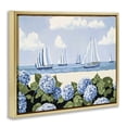 thumbnail image 2 of Stupell Industries Coastal Sails & Hydrangeas Gold Floating Frame Canvas Art, 31 x 25, by Sisi and Seb, 2 of 8