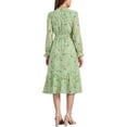thumbnail image 3 of INSPIRE CHIC Vestido de Mujer Floral con Cuello Mock, Mangas Largas con Volantes, Flowy Chiffon, Vestido Midi A-Line Verde XL, 3 of 6