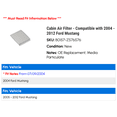 thumbnail image 2 of Cabin Air Filter - Compatible with 2004 - 2012 Ford Mustang 2005 2006 2007 2008 2009 2010 2011, 2 of 2