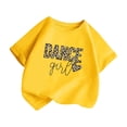 thumbnail image 3 of Hiijoy Yellow T Shirt for Girls Letter Print Leopard Short Sleeved Tee Shirt, Sizes 3-14, 3 of 3