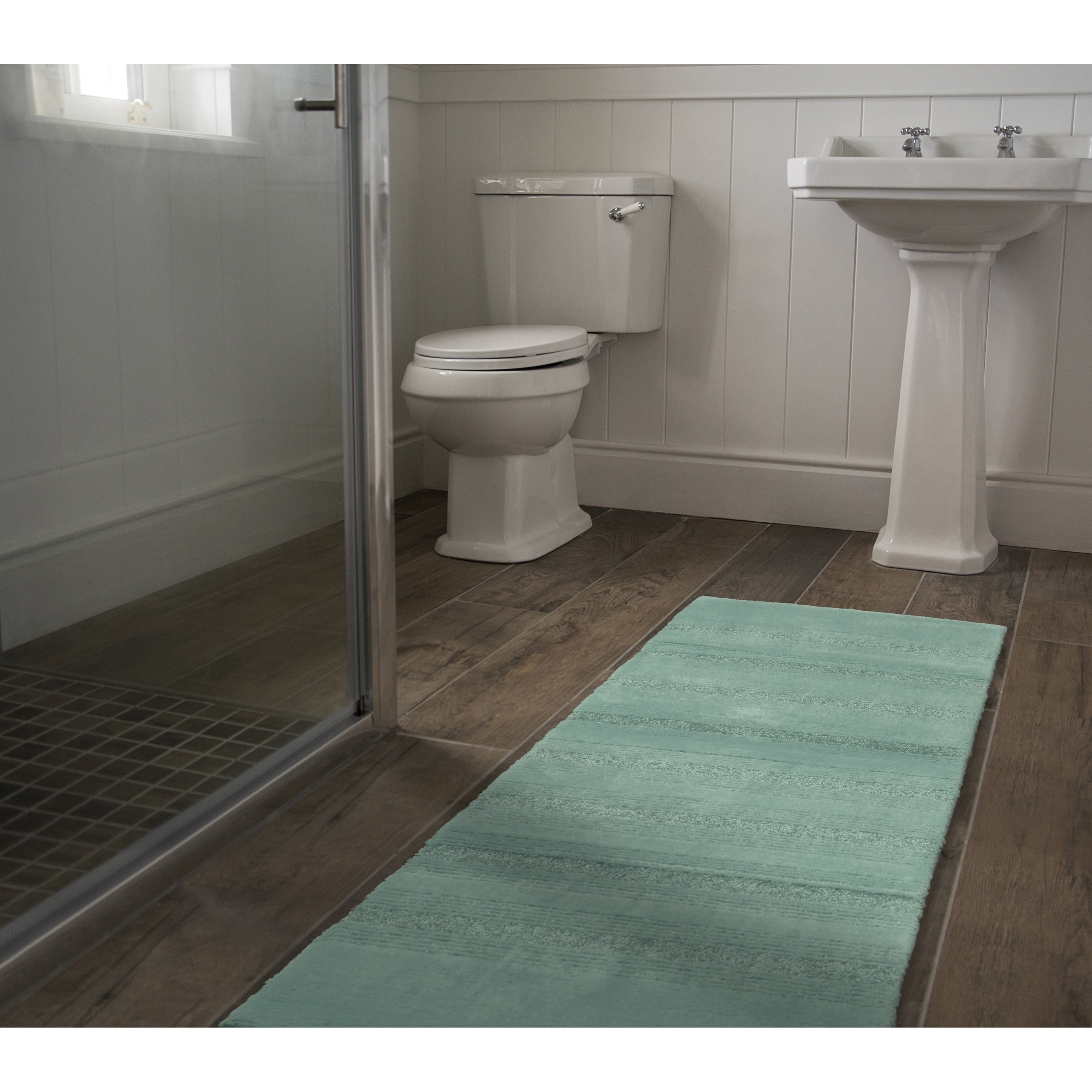 Garland Rug Essence Washable Nylon Sea Foam Bathroom Runner, 22" x 60"