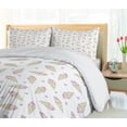 thumbnail image 5 of Ambesonne Ice Cream Duvet Cover Set, Pastel Tones Cones Doodle, 2-Calking, Pale Pink and Cream, 5 of 7