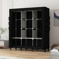 thumbnail image 5 of Closet Wardrobe, Portable Closet for Bedroom, Strong and Sturdy Black Portable Closets for Hanging,Clothes storage organizer,3 hanging areas + side pockets.51"W*17.7"D*67.7"H (15511-Black), 5 of 16
