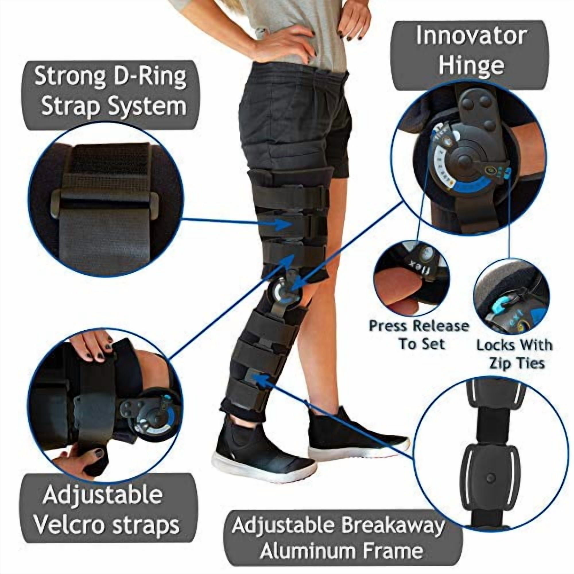 Ossur Post-Op Knee Brace, Range of Motion Control Hinged Immobilization, Adjustable Recovery Support for Orthopedic Rehab, Meniscus Tear,ACL, MCL, PCL Injury- Woman/Men Left, Right Leg