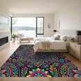 thumbnail image 3 of ODIKA 4'x6' Machine Washable Non-Slip Area Rug, Bohemian Navy High Traffic Rug, Blue, 1010624, 3 of 7
