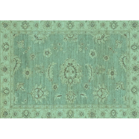 Ahgly Company Indoor Rectangle Oriental Light Blue Traditional Area Rugs, 8' x 12'