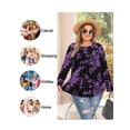 thumbnail image 4 of KOITHOT Womens Plus Size Tops Tunic Long Sleeve Crew Neck Shirts Casual Soft Blouse 1X-5X, 4 of 8