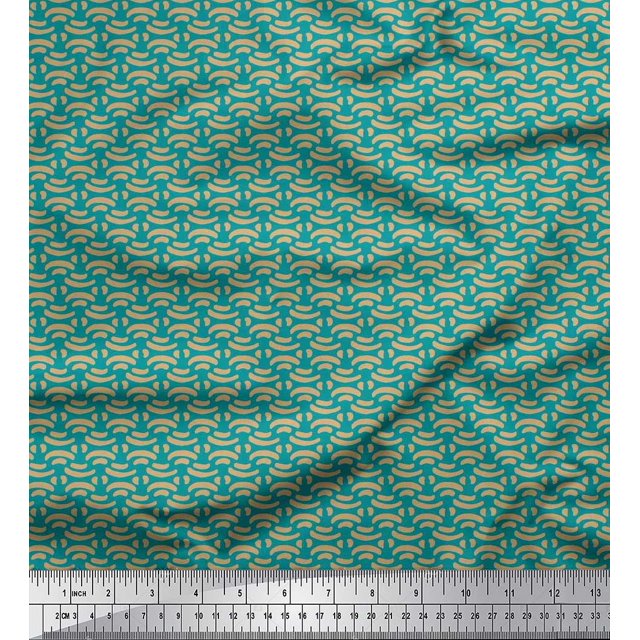 Soimoi Poly Georgette Fabric Brush Stroke Abstract Fabric Prints by Yard 42 Inch Wide