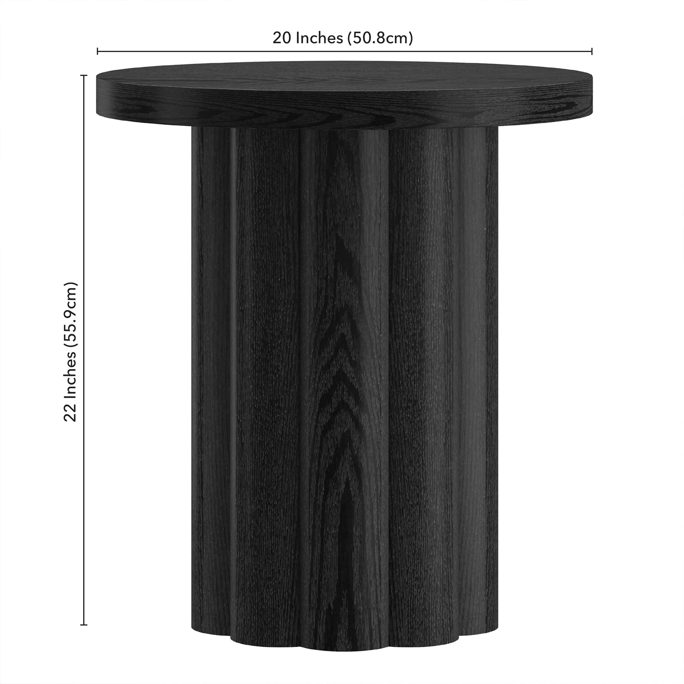 Evelyn&Zoe Modern/Contemporary 20" Wide Black Grain Side Table