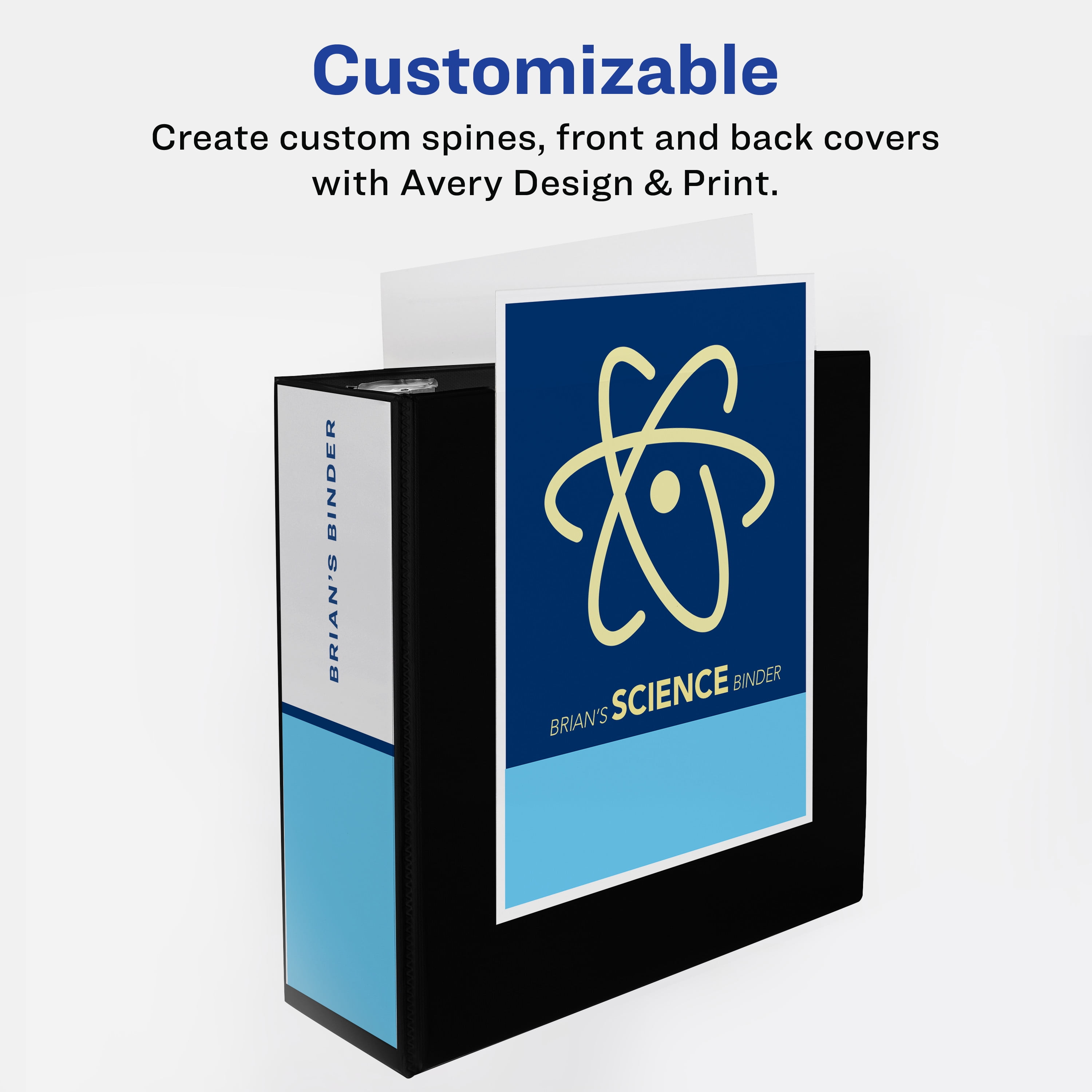 Avery Durable View Binders, 4" Rings, 2 Black Binders (09204)