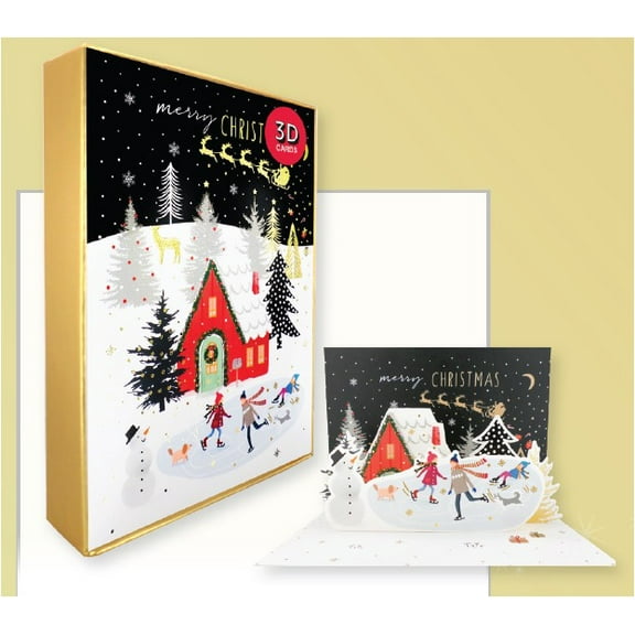 Second Nature Pop Up Christmas Boxed Cards Box contains 5 pop up cards and envelopes - cards are 5"x7"