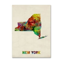 Trademark Fine Art "New York Map" Canvas Wall Art by Michael Tompsett