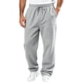 thumbnail image 3 of Nestiefly Mens Baggy Sweatpants Wide Leg Drawstring Waist Straight Sweat Pant 2026 Casual Workout Gym Athletic Trousers with Pockets Light Gray 3XL, 3 of 9
