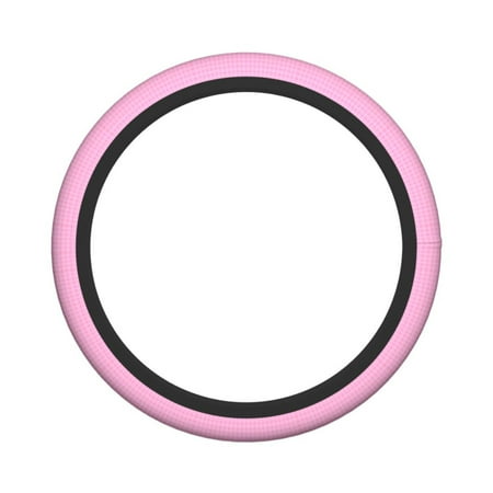 XMXY Car Steering Wheel Cover, Pink Checkered Stripped Non-Slip Jeep Truck Universal Elastic Steering Wheel Protector 15 inch