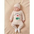 thumbnail image 5 of RUINIXCW Mama's Boy Outfit Newborn Baby Boy Hospital Coming Home Outfit Waffled Romper Infant Baby Girls Fall Winter Clothes Long Sleeve Jumpsuit Hat Set, 5 of 8