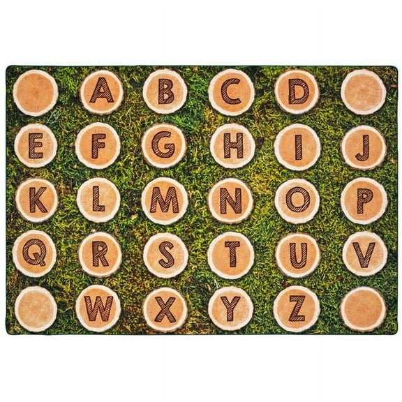 Carpets for Kids 60616 6 x 9 ft. Rectangle Alphabet Tree Rounds Seating Rug