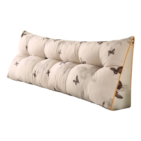 Leeye Lumbar Pillow Triangular Headboard Home Reading Back Sitting Up Bed Large Bolster Positioning Bedrest Removable Cover White for Sofa Couch Bedroom Living Room