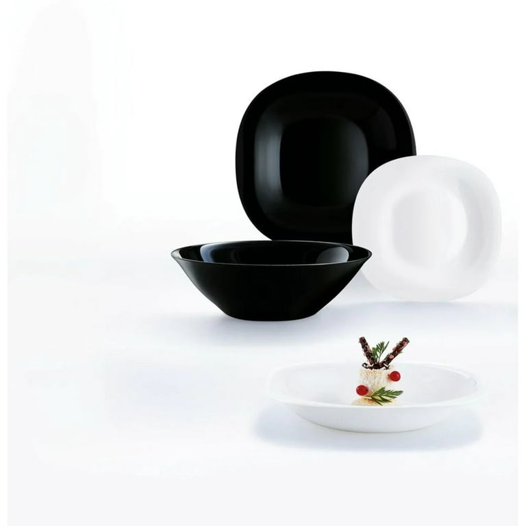 Dinner set Carine Neo White & Black 19 pcs LUMINARC (black bowl 27 cm)
