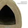 thumbnail image 2 of SUSSEXHOME Pets 13.8 x 13.8 x 13.8 Inches Washable Pet Tent Bed - Cozy Covered Small Cat Bed and Dog Igloo Bed - Dog Cave Bed and Cat House for Indoor Cats - LATTE, 2 of 8