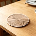 thumbnail image 4 of Ball Trims Woven Rope Mat 1 Pack Heat Protection Round Table Mat For Kitchen Dining Home Cup Glass, 4 of 6