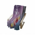 thumbnail image 4 of Outer Space Soft Flannel Fleece Throw Blanket, Welcoming Words Print with Retro Style Mascot Vessel Traveling in Milky Way, Cozy Plush for Indoor and Outdoor Use, 60" x 80", Purple Blue, by Ambesonne, 4 of 6