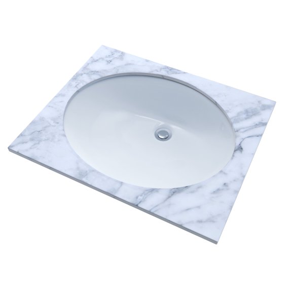 TOTO® Rendezvous® Oval Undermount Bathroom Sink with CEFIONTECT, Cotton White - LT579G#01