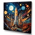 thumbnail image 2 of Designart "Rocketship Cosmic composition" Transportation Canvas Art Print, 2 of 5