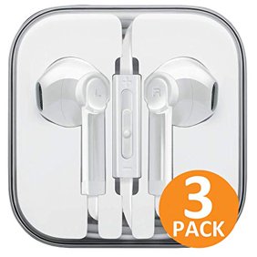 Headphones 3 Pack Earbuds Earphones To 3 5mm Compatible Iphone Ipad Ipod Stereo Earphone Wired Noise Isolating Mic Remote Control White Walmart Com Walmart Com